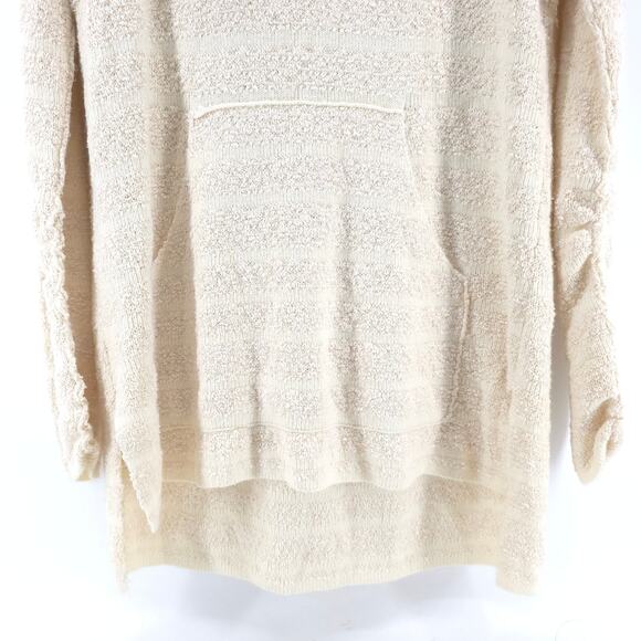 Free People Oversize Ivory Candy Crochet Lace Hoodie Kanga Pouch Tunic SweaterXS - Picture 4 of 12